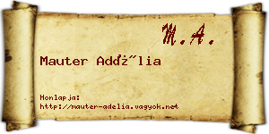 Mauter Adélia névjegykártya